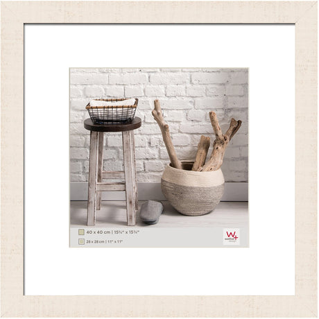 Walther home - cadre en bois - format photo 40x40 cm - blanc crème