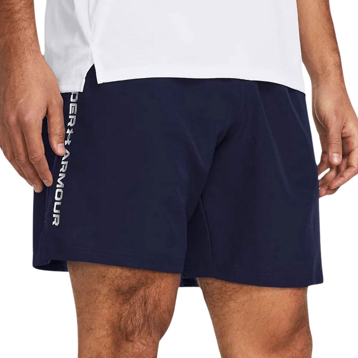 Under armour ua woven wdmk shorts heren sportbroek - blauw - maat xxl