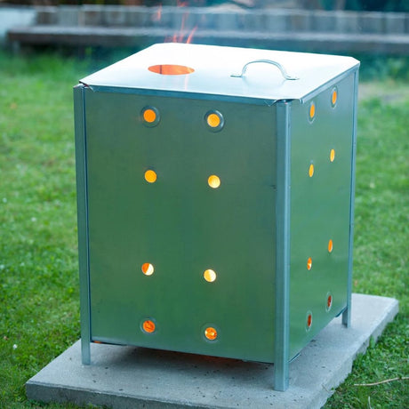 Nature Garden Burning Four carré 46x46x65 cm Acier galvanisé
