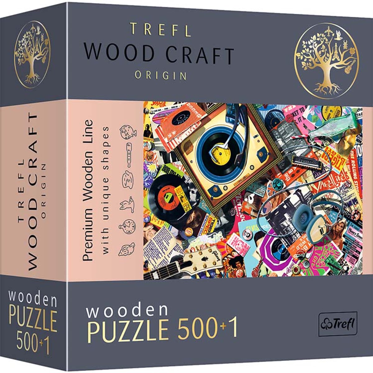 Trefl puzzle monde musical 500+1 pièce en carton FSC coloré.