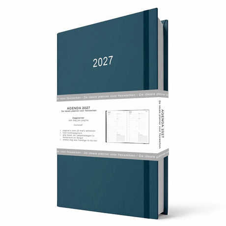 Comello agenda - 2027 - thuiswerkagenda - blauw - a5 formaat - 14,8x21cm