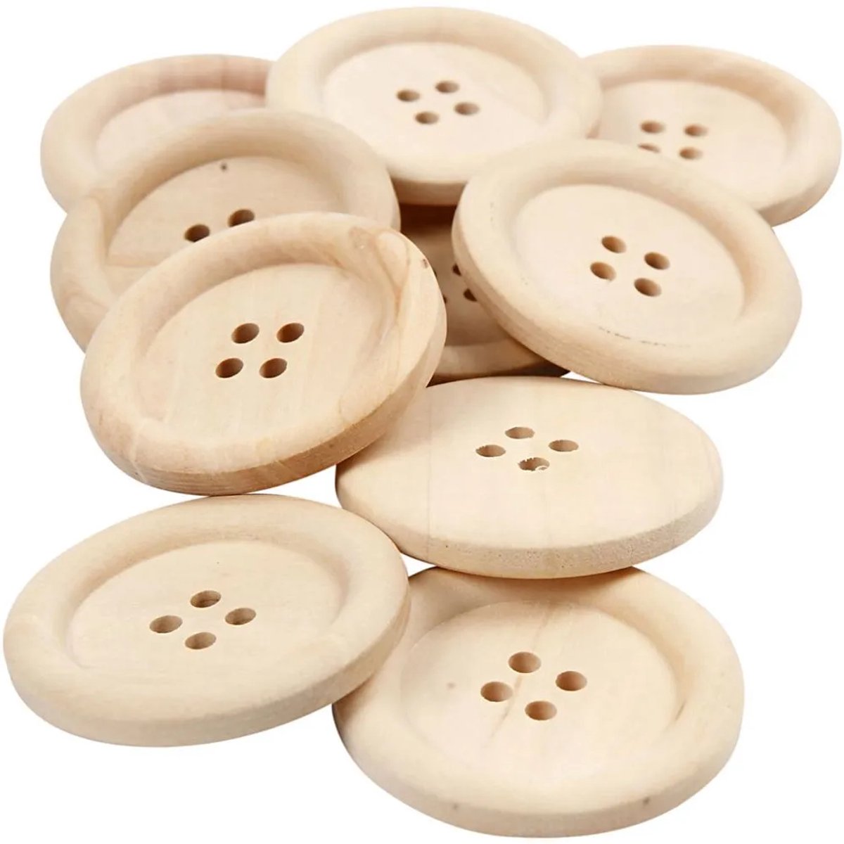 Société créative https : www.ccobby.nl boutons-en-bois-d-35-mm-hole-size-2-mm-4-holes-10-piece-1-box