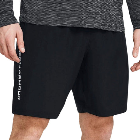 Under Armour ua tech woven wordmark short-blk pantalon de sport pour homme - noir - blanc