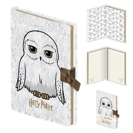 Carnet unisexe Harry Potter Hedwige - or blanc - standard