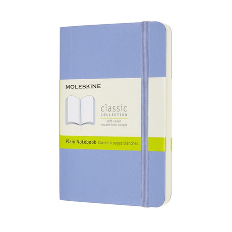 Carnet classique Moleskine - poche - couverture souple - vierge - bleu hortensia