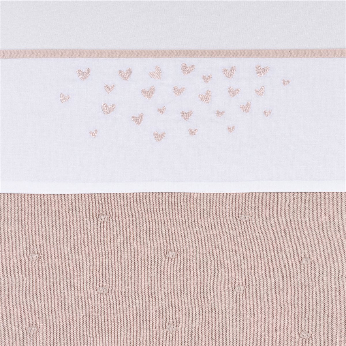 Meyco baby hearts crib sheet - soft pink - 100x150cm - 0.3 tog