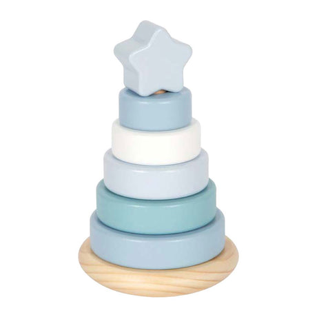 Small foot - tour empilable en bois bleu - 7 pcs.