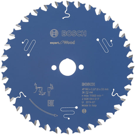 Lame de scie circulaire Bosch expert pour le bois 160x20x2,2 1,6x36 t