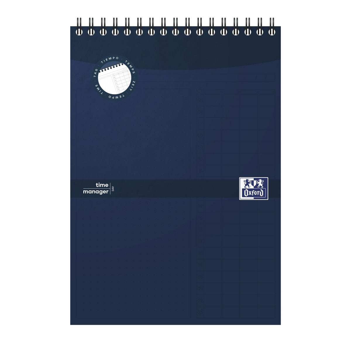 Oxford task manager agenda quotidien a5 70 feuilles carnet bleu pour les tâches