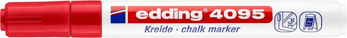Marqueur craie Edding 4095 rond 2 - 3 mm à base d'eau rouge