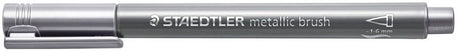 Staedtler - stylo pinceau métallique - avec pointe pinceau - argent - boîte de 10 pièces