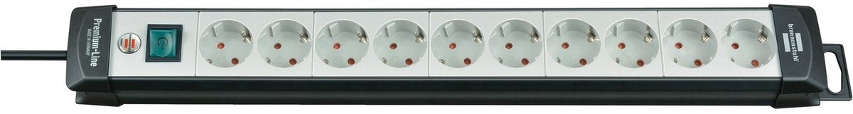 Brennerstuhl multiprise premium-line 10 prises noir gris clair 3m h05vv-f 3g1.5