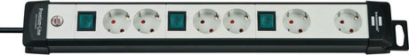 Brennerstuhl multiprise technologie premium-line 6 prises noir gris clair 3m h05vv-f 3g1.5 commutable 2 voies spécialement aménagé pour les fiches adaptateurs - 1951560600