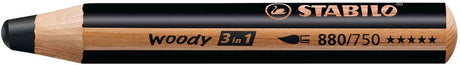 Stabilo Woody 3 en 1 - crayon de couleur multi-talents - noir