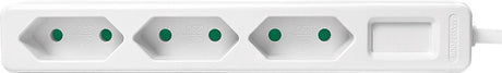 Multiprise Logilink avec 3 contacts non mis à la terre blanc - 1,5 mètres
