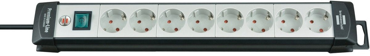 Brennerstuhl multiprise premium-line 8 prises noir gris clair 3m h05vv-f 3g1.5 - 1951580100