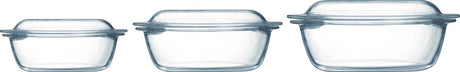 Set de plats à four optimal Pyrex 1,4 l - 2,1 l - 3 l - 21 x 18 x 8 cm - 24 x 20 x 10 cm - 27 x 23 x 11 cm