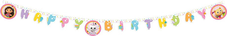 Gabby's Dollhouse Vegaoo - guirlande d'anniversaire