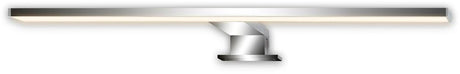 B.K.light Thin - Éclairage de miroir LED - Lumière blanc chaud - Lampe de miroir - Pince ou vissable - Chrome - 50x10,5x4 cm