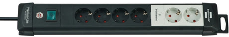 Brennerstuhl prise technik premium-line 6 voies noir 3m h05vv-f 3g1.5 2 permanents, 4 commutables - 1951160600
