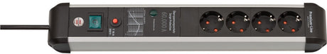 Multiprise Brennerstuhl premium-protect-line 60 000a avec protection contre les surtensions 4 voies 3m h05vv-f 3g1.5