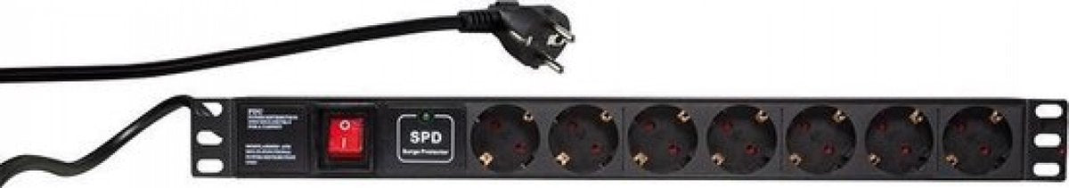 Logilink pdu7c01 Prise 19 pouces pour armoire de brassage 1 prise de terre profilée en aluminium, avec interrupteur, fixe