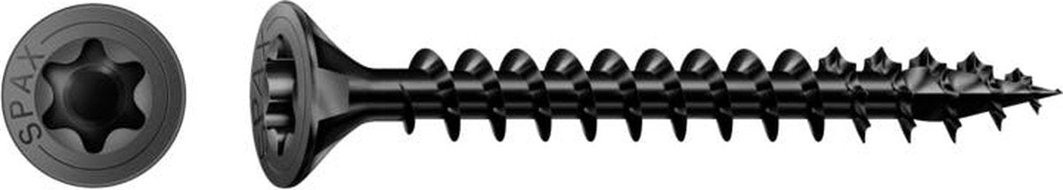 Vis pour panneaux d'aggloméré Spax t-star 4,0x60mm vk torx t20 noir