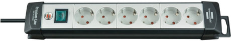 Brennerstuhl multiprise premium-line 6 prises noir gris clair 3m h05vv-f 3g1.5