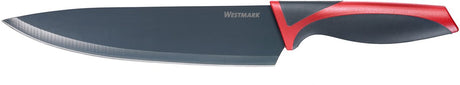 Couteau de chef Westmark, longueur de lame 20 cm, lame large, avec protège-lame, plastique inox, rouge anthracite, 14542270