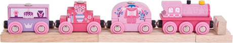 Train princesse Bigjigs - train en bois avec 3 wagons - à partir de 3 ans
