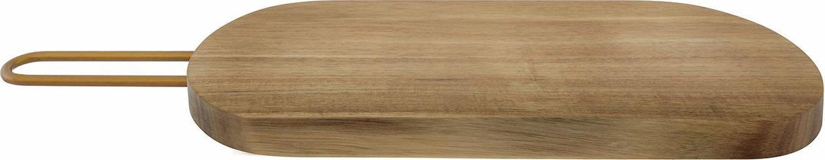 Planche à découper Point-virgule - planche de service en bois d'acacia avec manche en cuivre - 40x12x2cm
