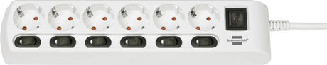 Brennenstuhl Stand de socket commutable individuellement 6 fois blanc