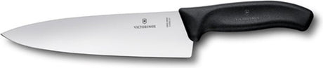 Couteau de chef classique suisse Victorinox - 20cm - fibrox inox - noir - blister