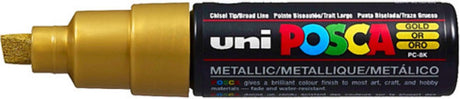 Marqueur peinture Uni posca or 8 carats - pointe biseautée 8mm