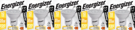 Spot LED économe en énergie Energizer - gu10 - 3,1 watts - lumière blanc chaud - non dimmable - 5 pièces