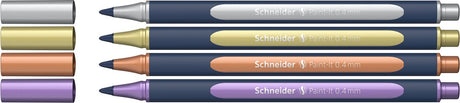 Instruments d'écriture Schneider schneider paint-it 050 - roller métallique - 0,4 mm - étui 4 pièces - assorti - s-ml05011501