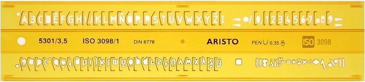 Aristo AR-5301 modèle de 3 lettres 3,5 mm profil H forme d'écriture B droit