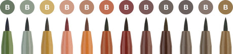Stylo à dessin Faber-castell - stylo d'artiste Pitt - terre - 12 pièces - fc-267422