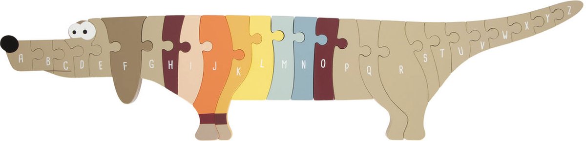 Small foot - puzzle en bois lettres et formes chien, 26 pcs.
