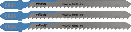 Wolfcraft - lames de scie sauteuse en acier jusqu'à 6 mm - 3 pièces - Lame de scie sauteuse HSS avec arbre en T - 8024000