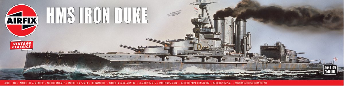 Kit de construction de maquettes Airfix navires - 04210v hms iron duke - classiques vintage - plastique de navire marin - 1:600 - modélisme