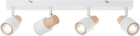 Brilliant pini - spot de plafond faisceau - gu10 max 4x10w - bois blanc
