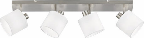Rl live your light reality tommy - spot en saillie - nickel mat - excl. 4x e14 - abat-jour blanc
