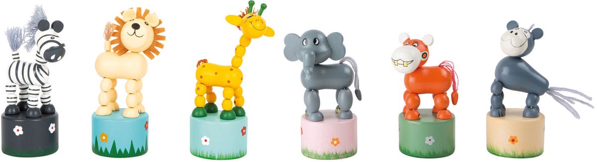 Small foot - figurine en bois animaux sauvages, lot de 6