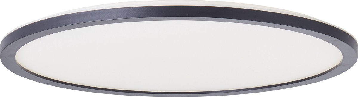 Brilliant Brennan - plafonnier - salle de bain - led 24w 4000k - variateur 3 étapes - ip44 - noir et blanc