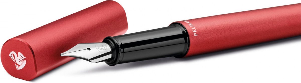 Pelikan ineo - stylo plume - rouge feu - rouge - dans un étui en métal