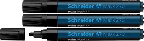 Schneider schrijfwaren schneider lakmarker - maxx 270 - 1-3 mm - zwart - 3 stuks - s-127001-3