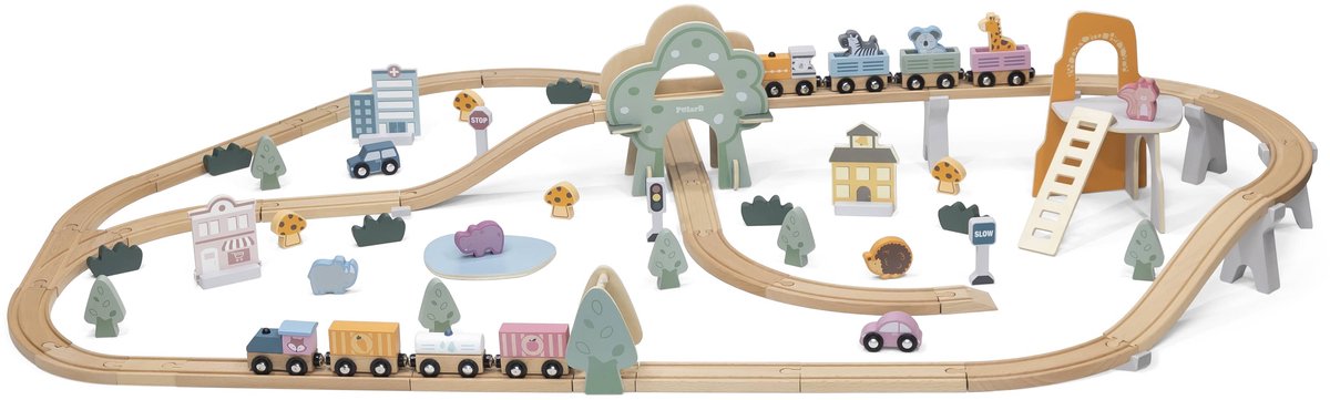 Voie ferrée pour enfants en bois Polarb ® 90 pièces