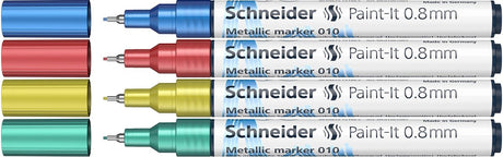 Instruments d'écriture Schneider marqueur métallique Schneider - paint-it 010 - largeur de trait 0,8 mm - 4 pièces - s-ml01011502