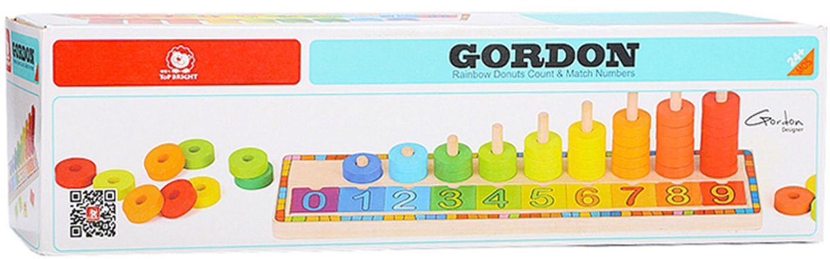 Jeu de comptage en bois Topbright, jouets éducatifs, anneaux de comptage, 56 pièces.